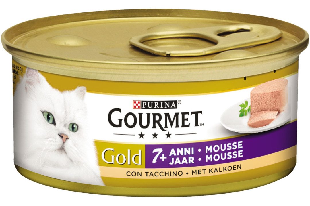 Gourmet kattenvoer Gold Senior Mousse kalkoen 85 gr